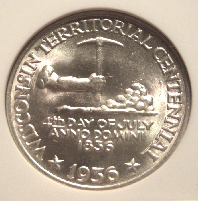 1936 Wisconsin Commemorative Half Dollar - NGC MS64