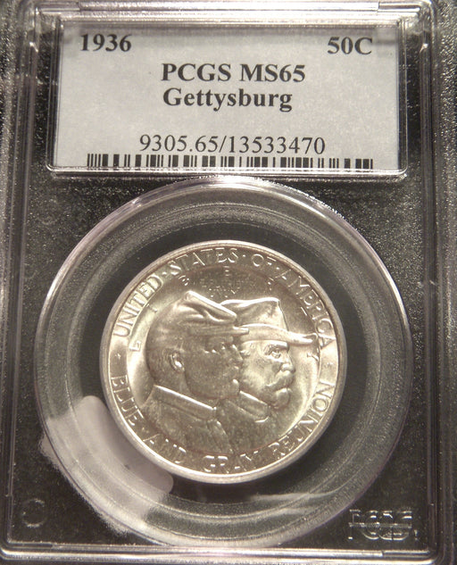 1936 Gettysburg Commemorative Half Dollar - PCGS MS65