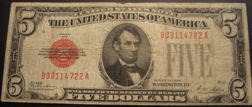 1928 $5 United States Note - FR# 1525