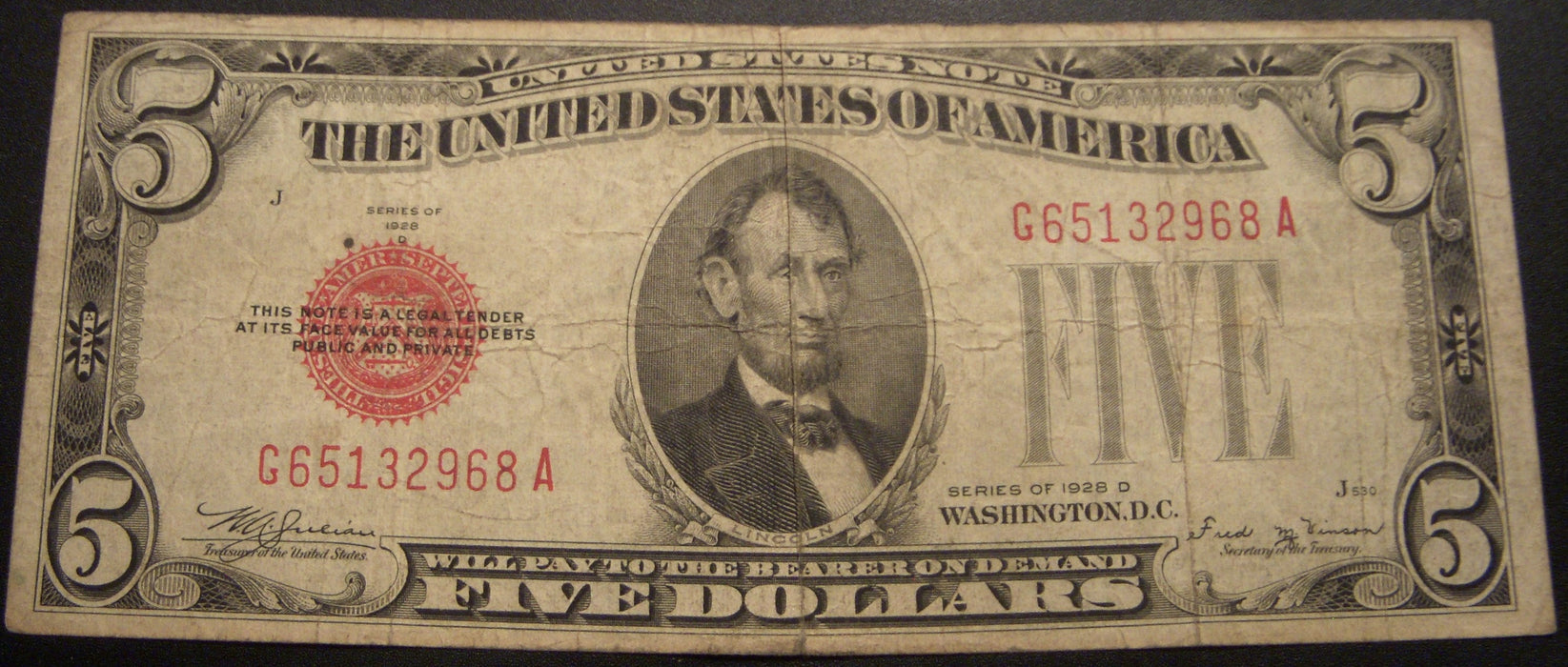 1928D $5 United States Note - FR# 1529