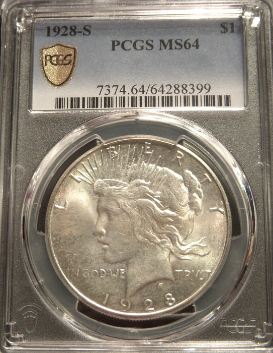 1928-S Peace Dollar - PCGS MS64