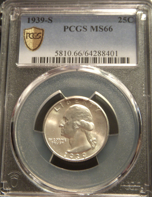 1939-S Washington Quarter - PCGS MS66