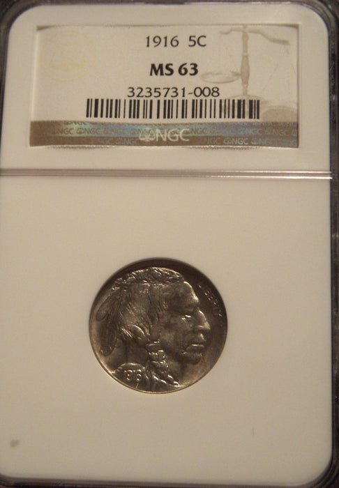 1916 Buffalo Nickel - NGC MS63