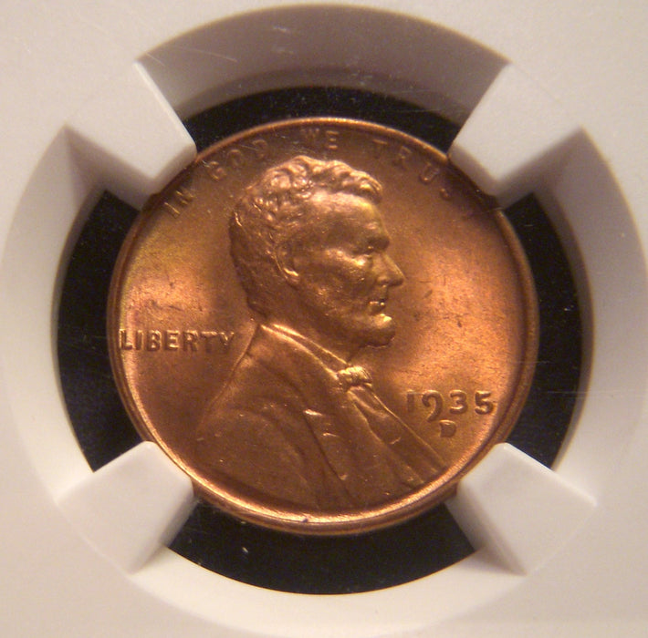 1935-D Lincoln Cent - NGC MS 65 RD