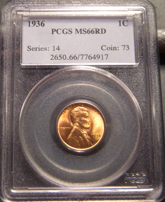 1936 Lincoln Cent - PCGS MS66RD