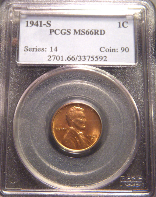 1941-S Lincoln Cent - PCGS MS66RD