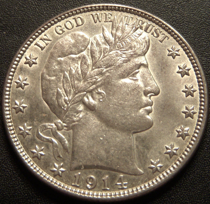 1914-S Barber Half Dollar - AU+