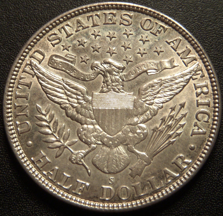 1914-S Barber Half Dollar - AU+