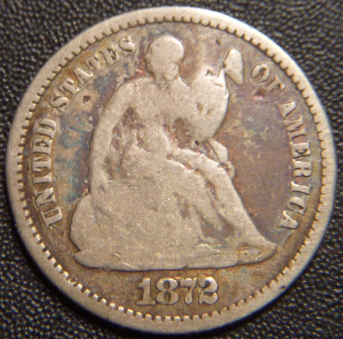 1872 Seated Half Dime - Good