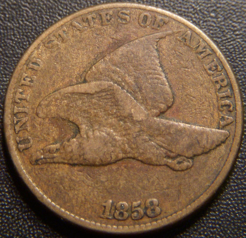 1858 Flying Eagle Cent - Large Letter - Fine