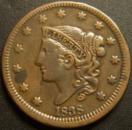 1838 Large Cent - Very Fine