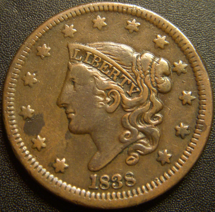 1838 Large Cent - Very Fine