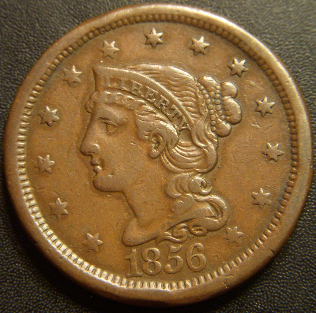 1856 Large Cent - Slanted 5 Extra Fine