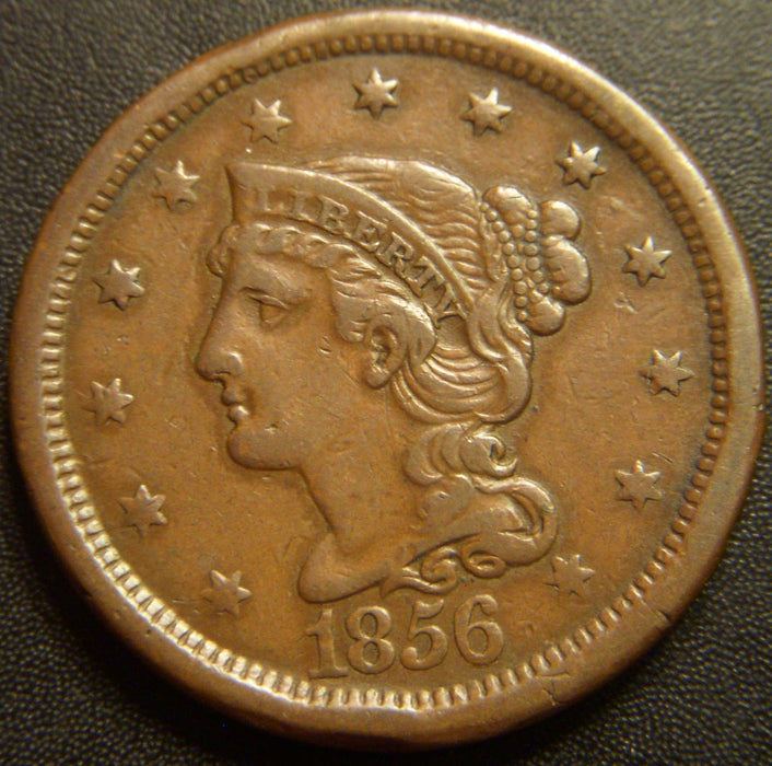 1856 Large Cent - Slanted 5 Extra Fine