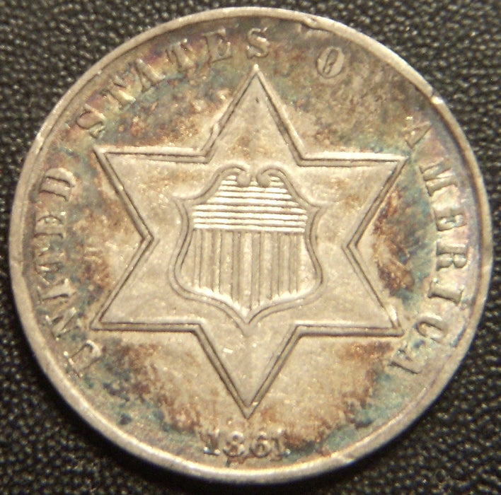 1861 Silver Three Cent - Extra Fine