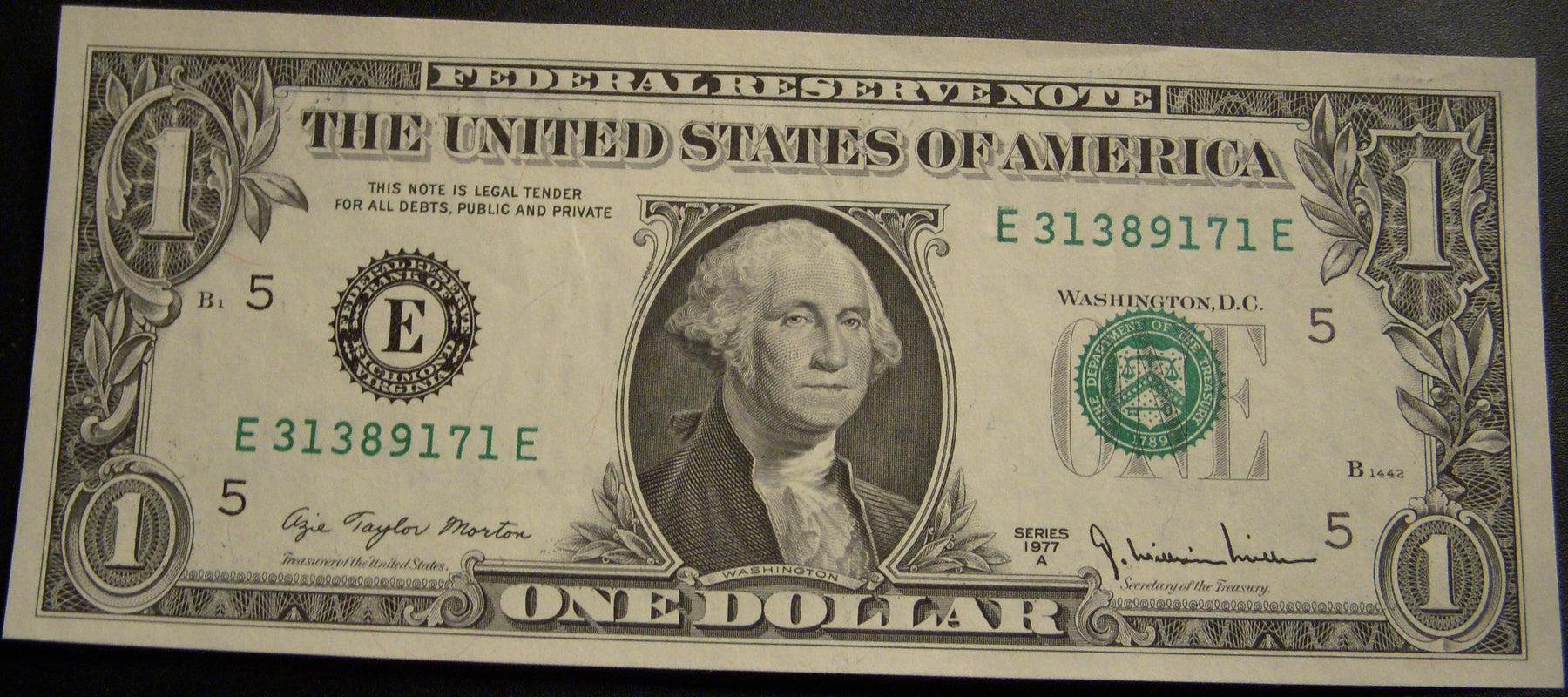 1977A (E) $1 Federal Reserve Note - FR# 1910E