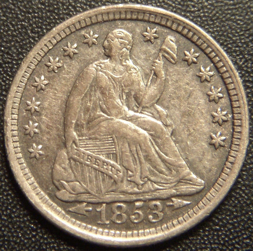 1853 Seated Half Dime - Arrows Extra Fine