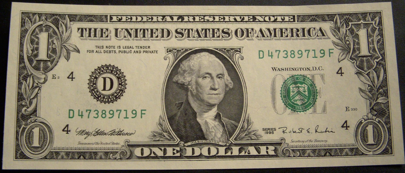 1995 (D) $1 Federal Reserve Note - FR# 1921D