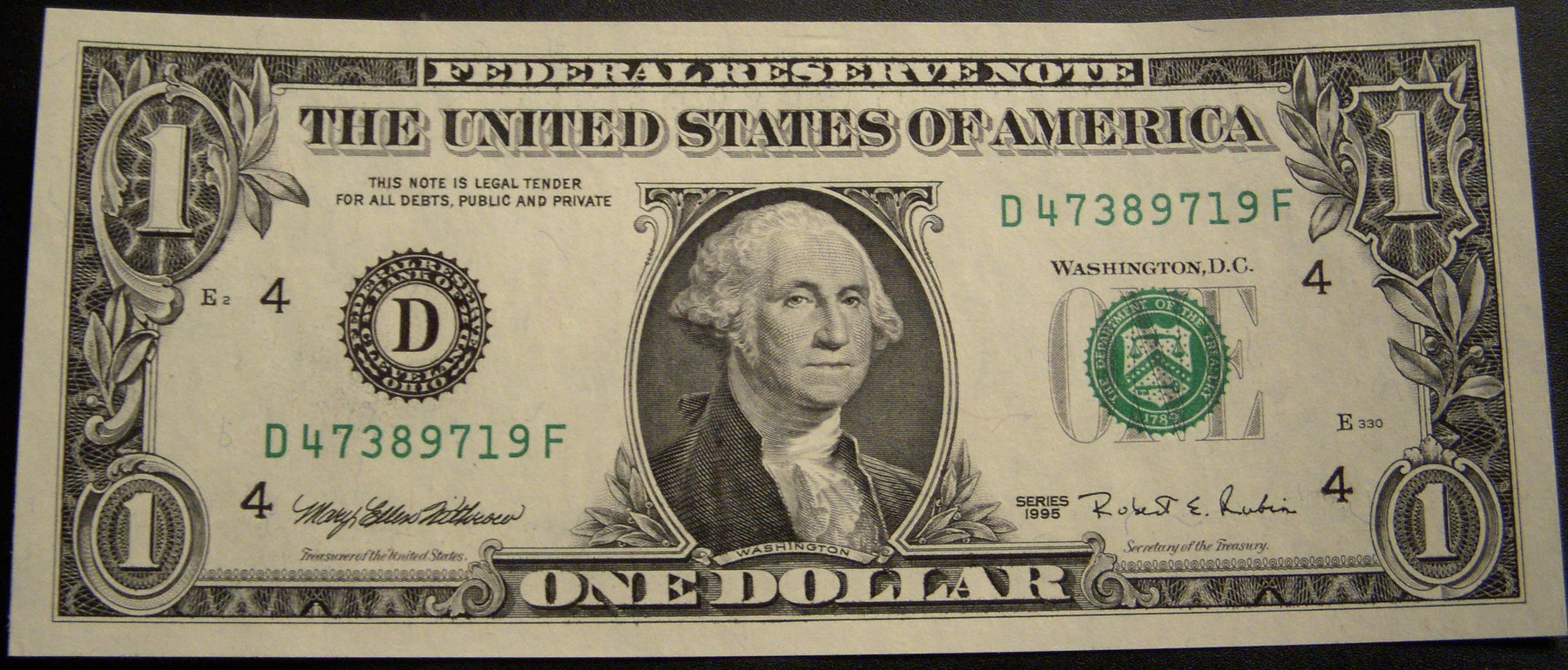 1995 (D) $1 Federal Reserve Note - FR# 1921D
