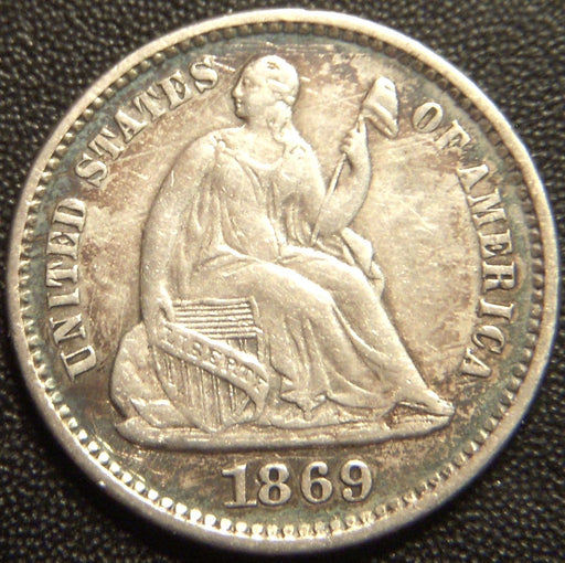 1869 Seated Half Dime - Extra Fine