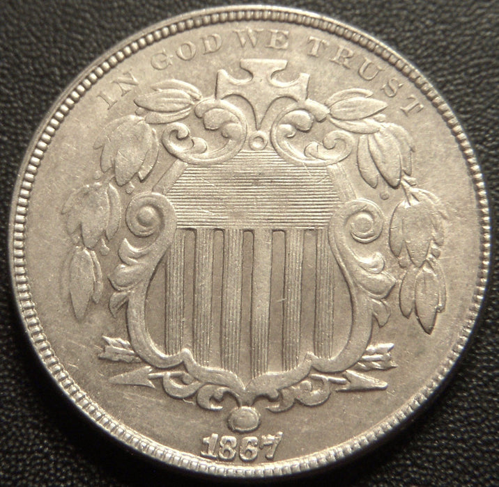 1867 Shield Nickel - No Rays AU/Unc