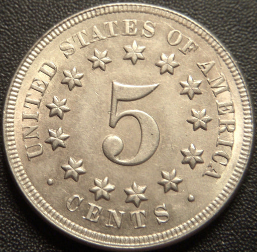 1867 Shield Nickel - No Rays AU/Unc