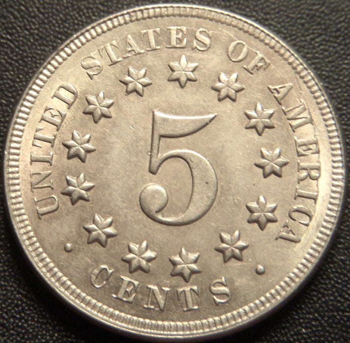 1867 Shield Nickel - No Rays AU/Unc