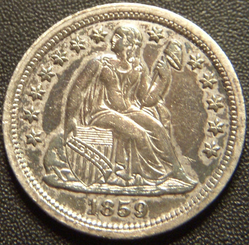 1859 Seated Dime - AU