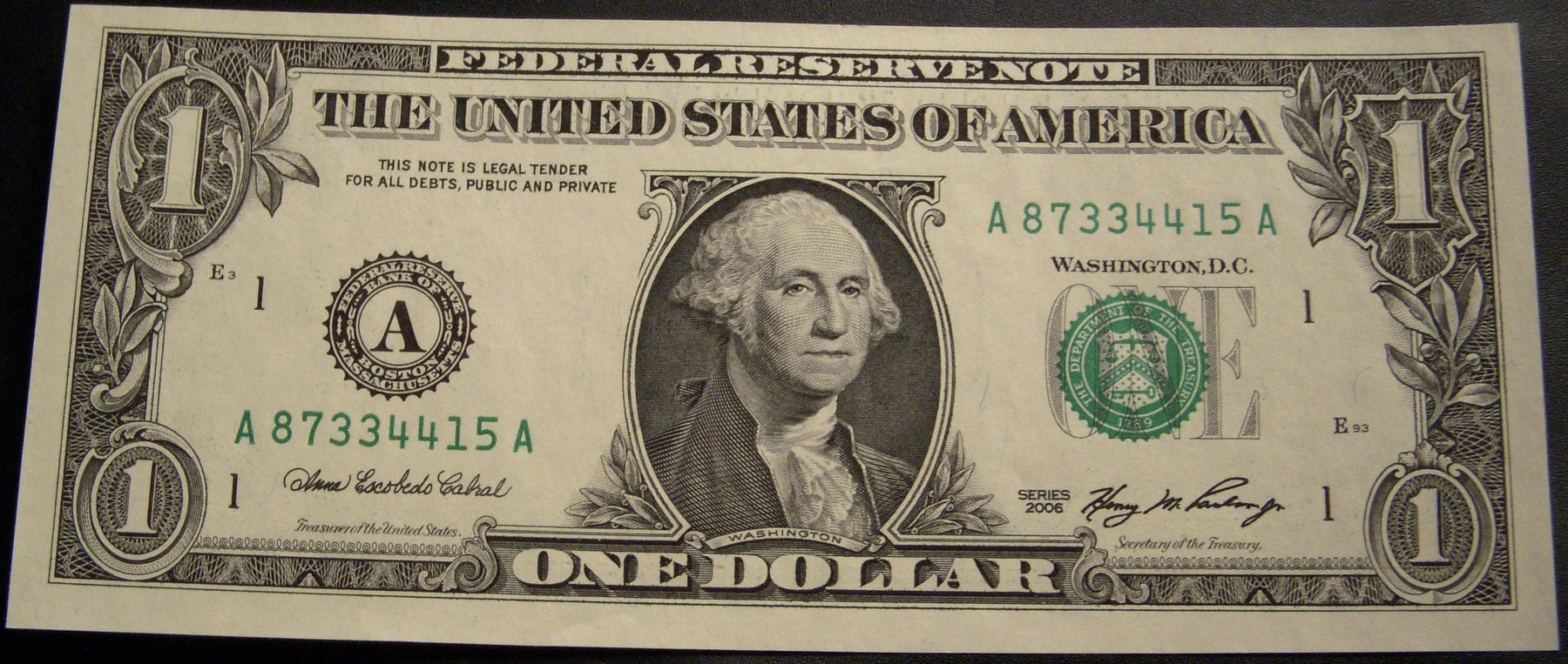 2006 (A) $1 Federal Reserve Note - Uncirculated