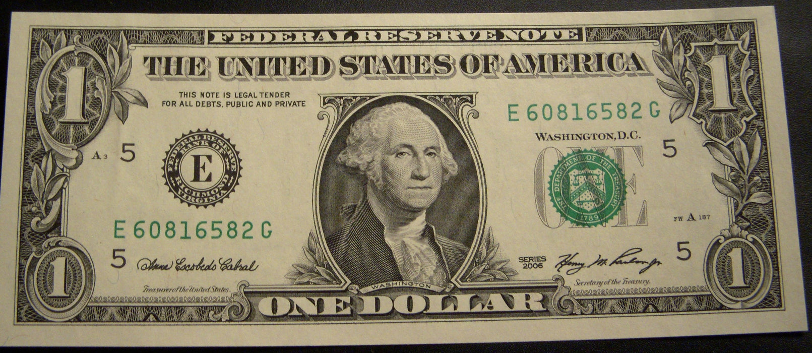 2006 (E) $1 Federal Reserve Note - Uncirculated