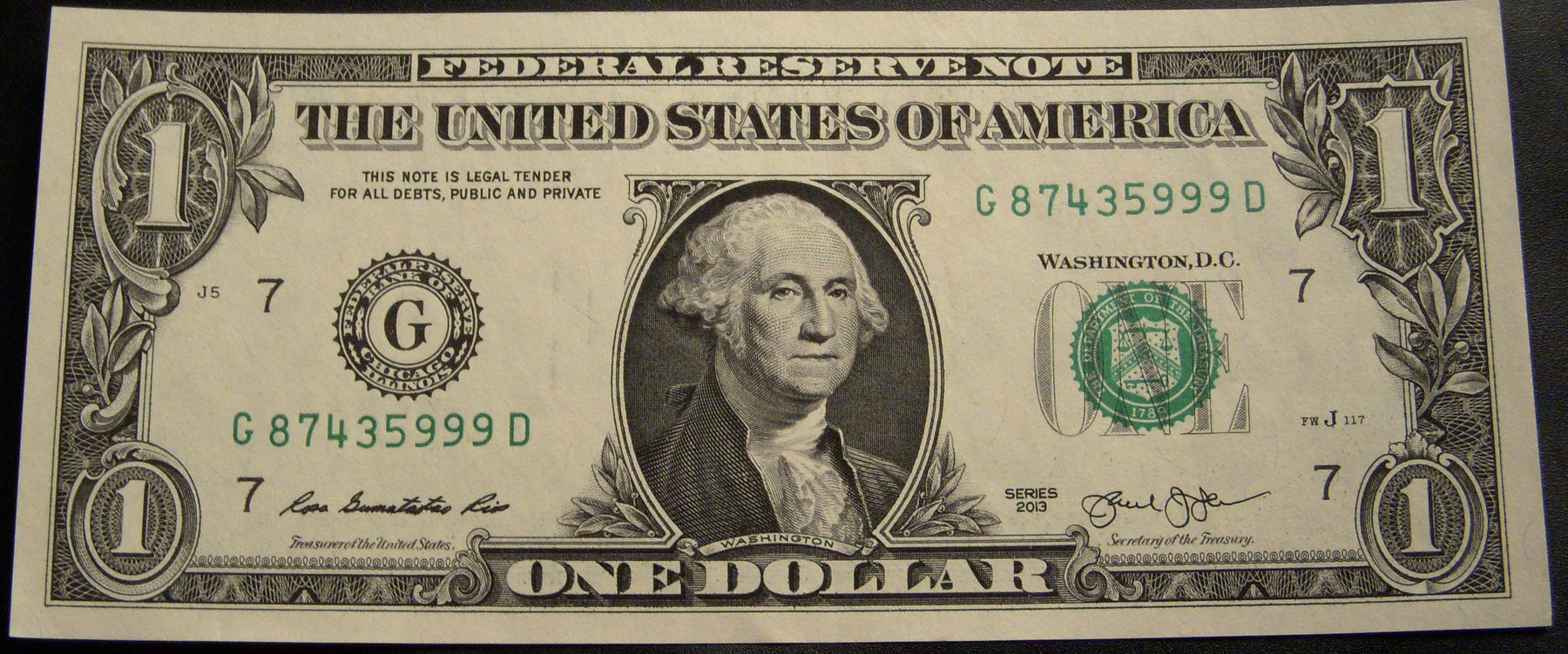 2013 (G) $1 Federal Reserve Note - Uncirculated