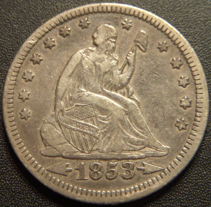 1853 Seated Quarter - Arrows & Rays Extra Fine