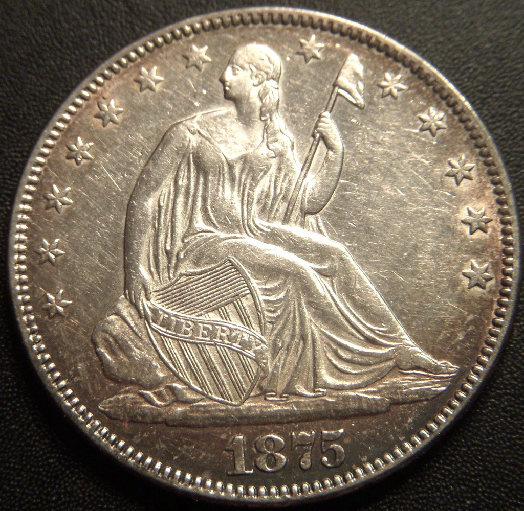 1875 Seated Half Dollar - AU+