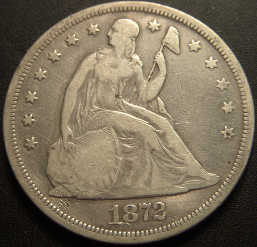 1872 Seated Dollar - Very Good