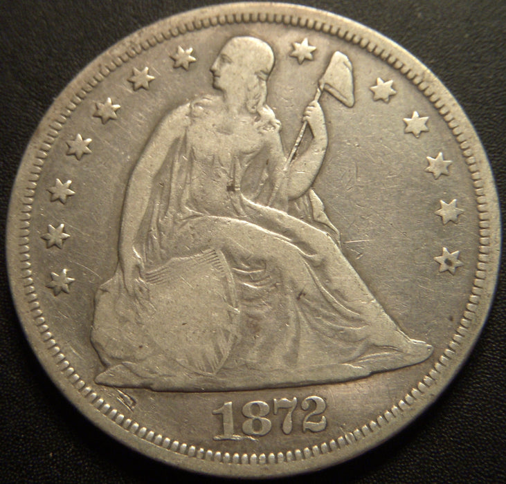 1872 Seated Dollar - Very Good