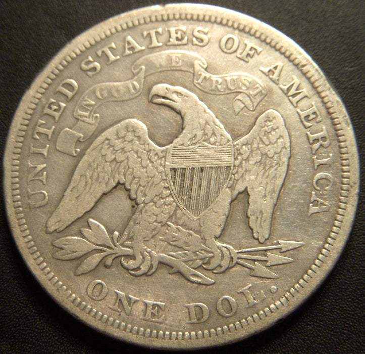 1872 Seated Dollar - Very Good