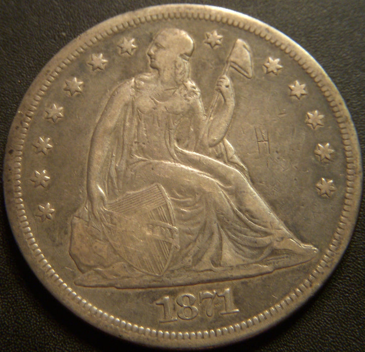 1871 Seated Dollar - Very Good