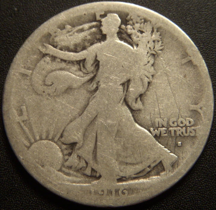 1916-S Walking Half Dollar - Good