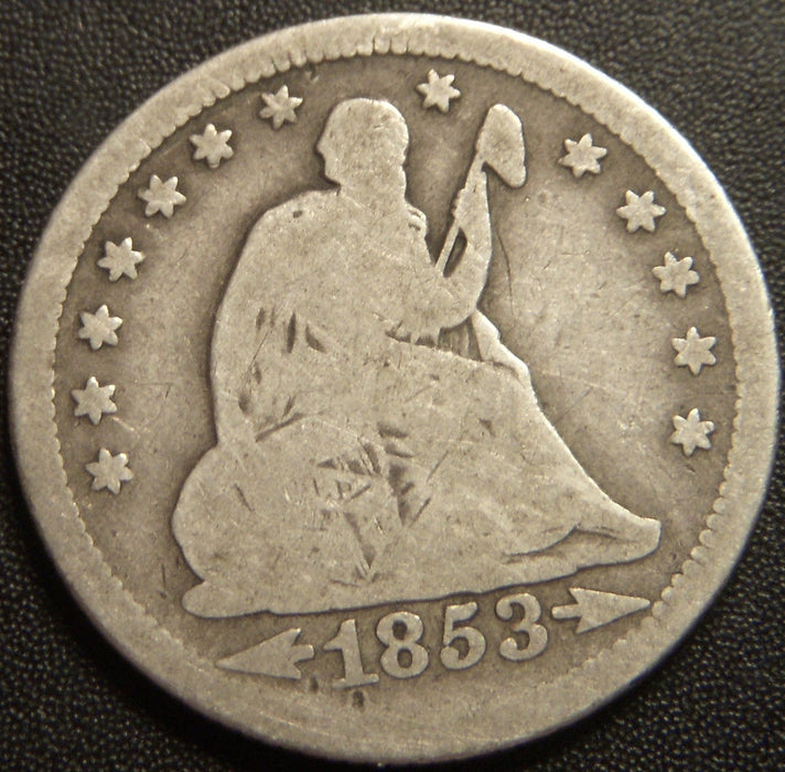 1853 Seated Quarter - Arrows & Rays Good