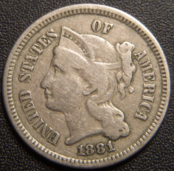 1881 Three Cent - Fine