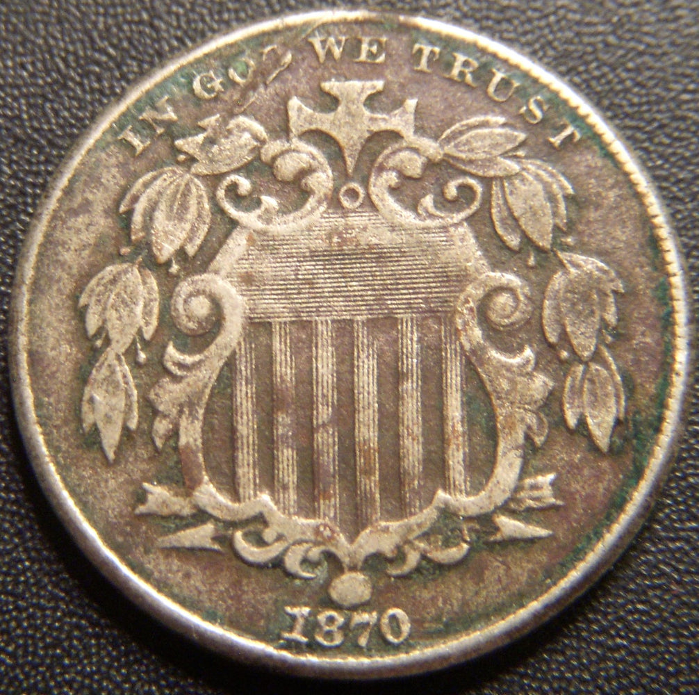 1870 Shield Nickel - Fine