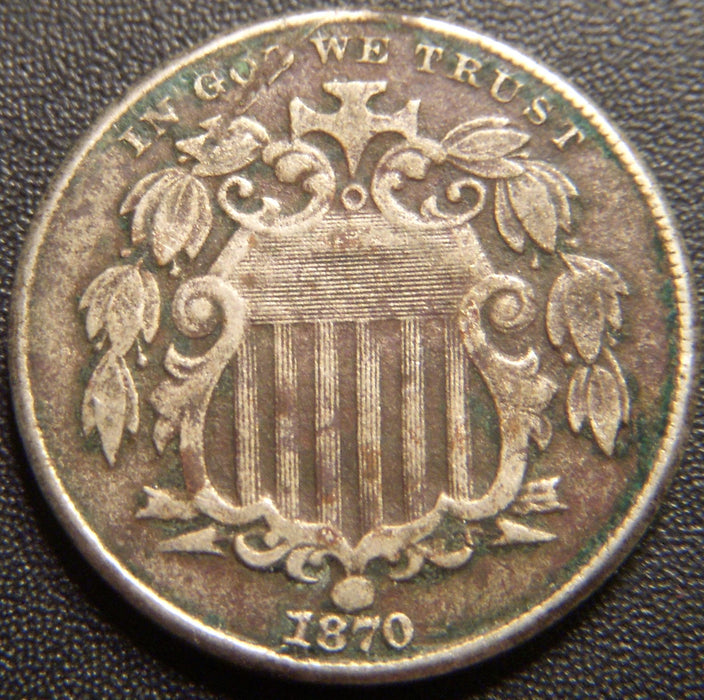 1870 Shield Nickel - Fine