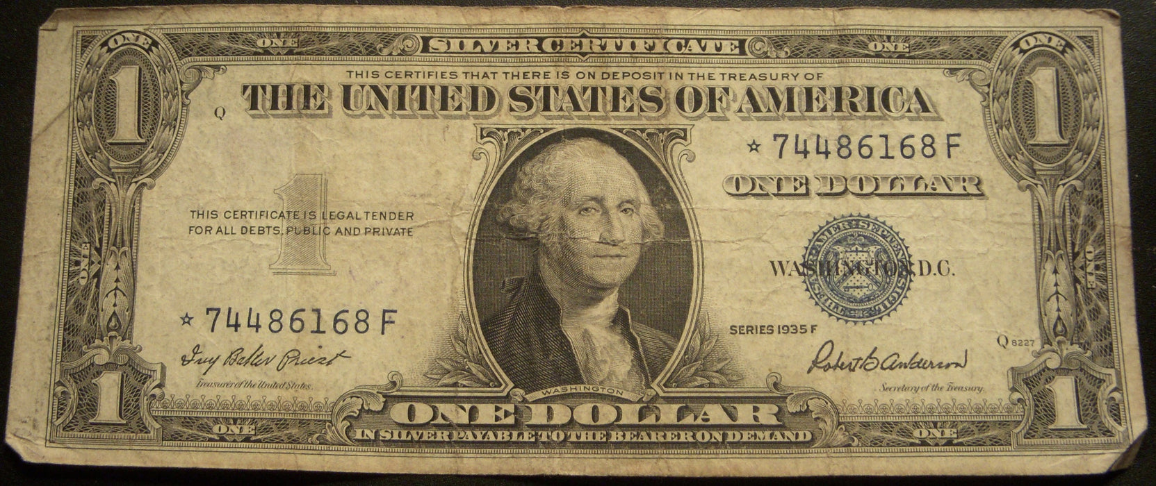 1935F $1 Silver Certificate - FR# 1615* STAR Note