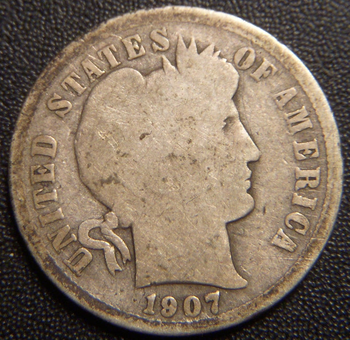 1907 Barber Dime - Good