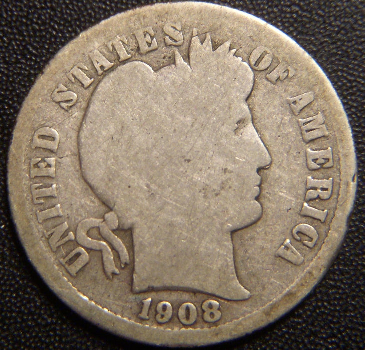 1908-D Barber Dime - Good