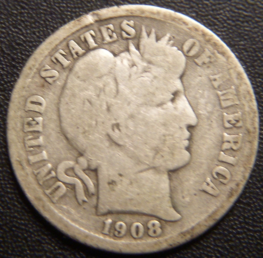 1908-D Barber Dime - Good