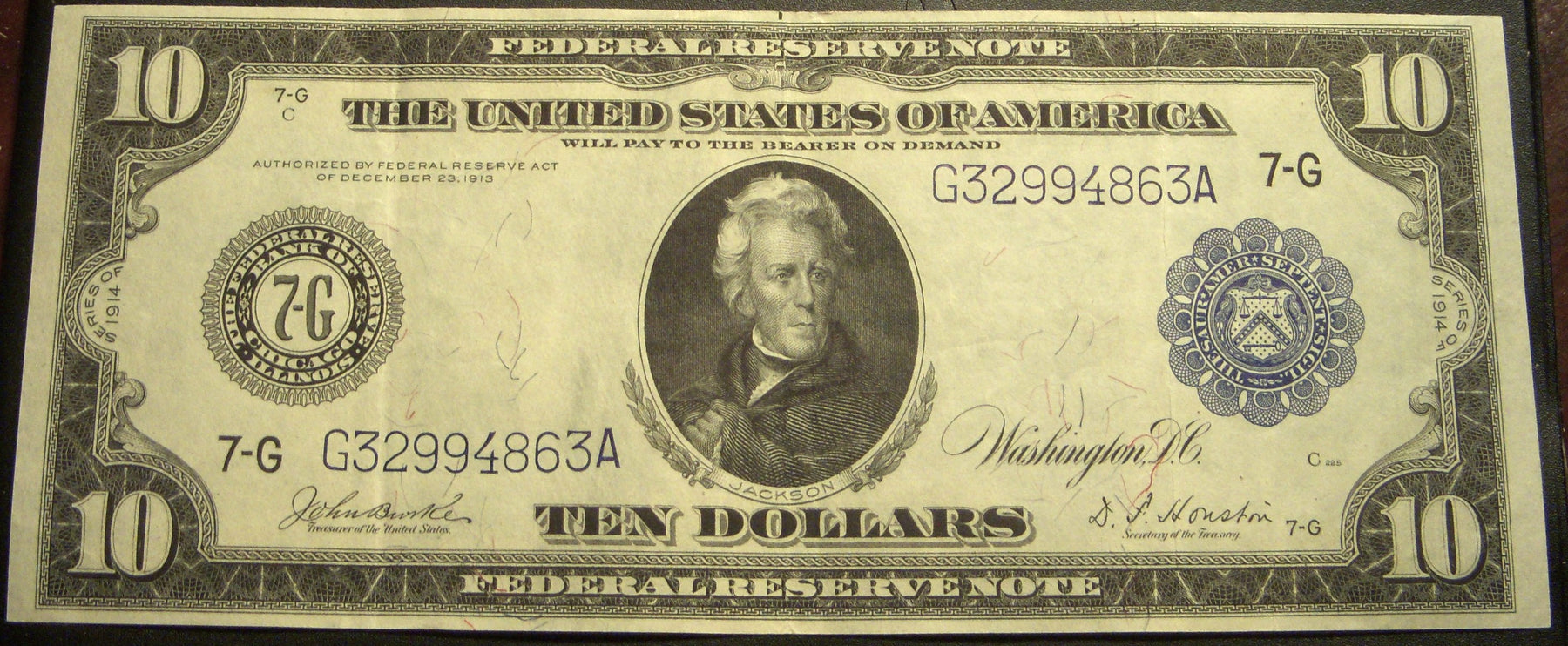 1914 7-G $10 Federal Reserve Note - FR# 930