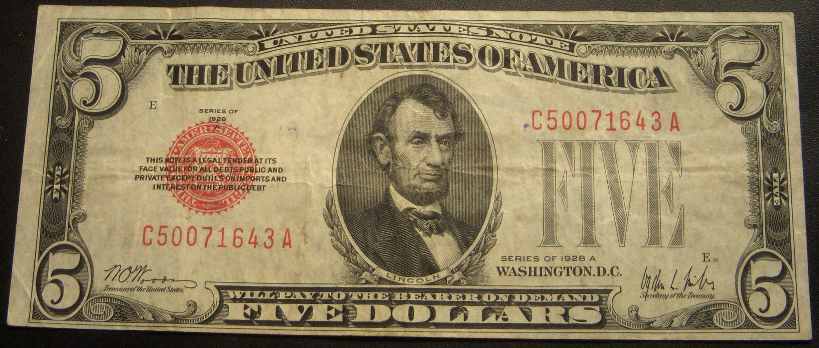 1928A $5 United States Note - FR# 1526