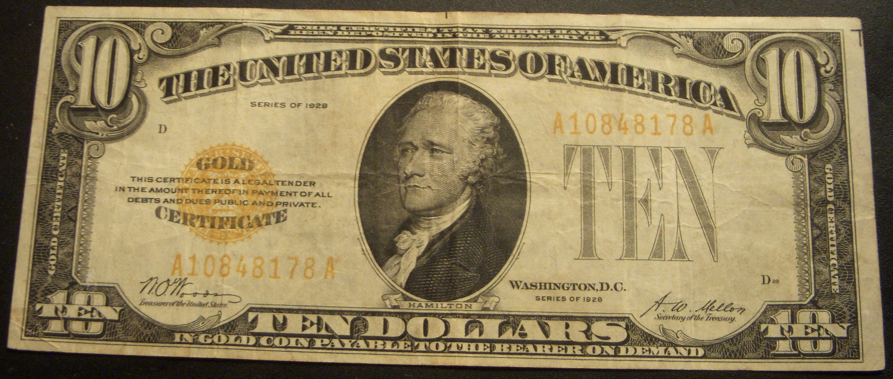 1928 $10 Gold Certificate - FR# 2400