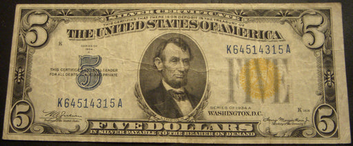 1934A North Africa $5 Silver Certificate - FR# 2307